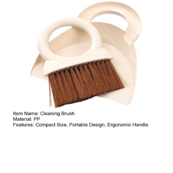 2Pcs/Set Cleaning Brush Set with Humanized Round Handle Portable Small Handheld Broom Dustpan Set Home Cleaning Accessories