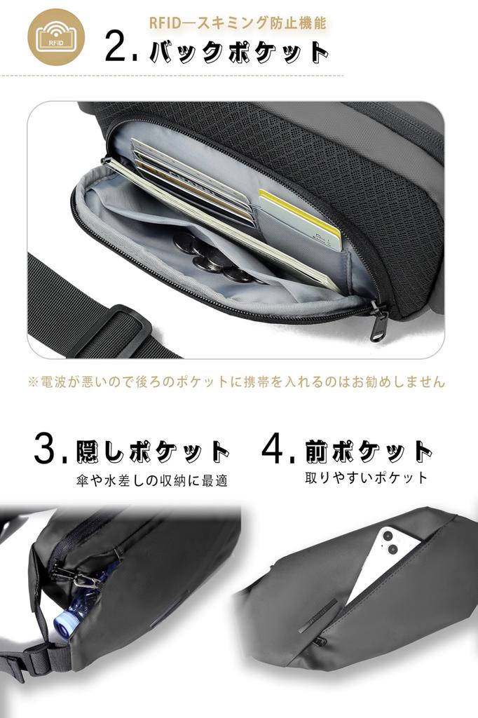 Flechazo Enhanced 3.0 Shoulder Bag for Men, Crossbody Bag, Waist Pouch, Security Pouch, Compact, Small, Lightweight, Anti-Skimming, RFID,