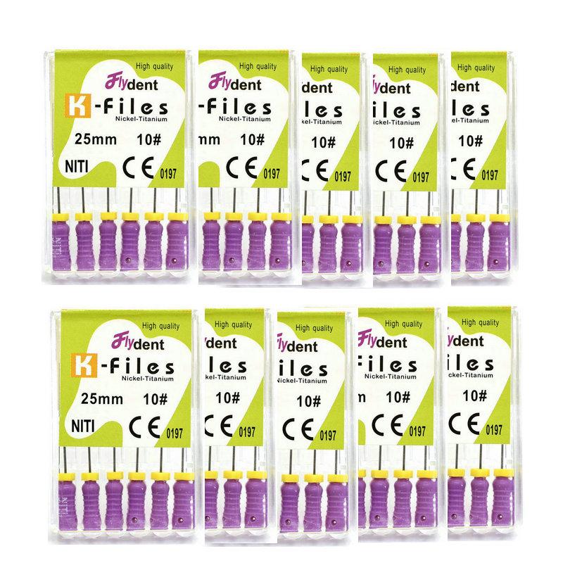 10Packs Dental Niti K Files Root Canal Endo Files Dental Hand Files Nickel Titanium K H R Files Small Sizes