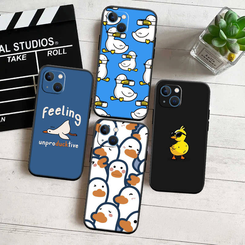 MH52 DUCK Cartoon Phone Shell Case for iPhone 7 8 11 12 13 14 15 16 17 16E XS Pro Max XR X SE Air