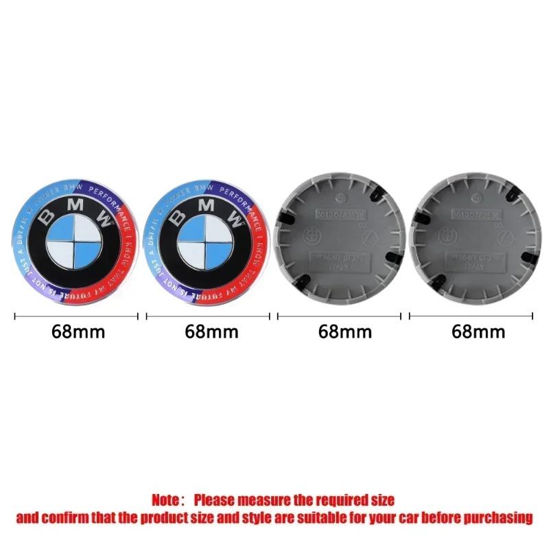 4 szt. 68 mm Nakładka na środek felgi samochodowej z logo Pasuje do serii BMW M1x3 X6 X7 134567 E36 E39 E46 E60 E90 Akcesoria.