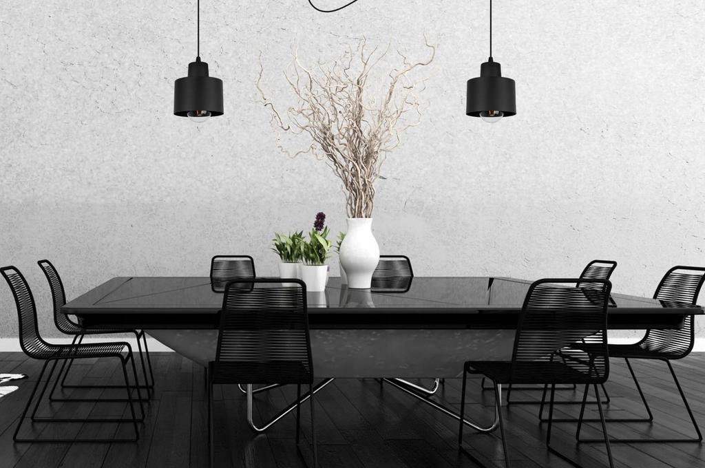 MODERN CEILING HANGING LAMP BLACK LED LAMP