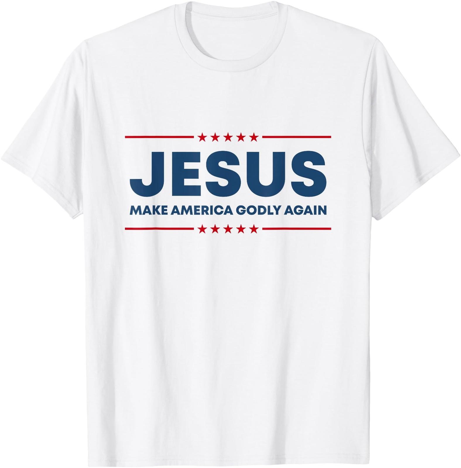 Jesus Make America Godly Again Christian US Patriot American T-Shirt S