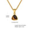 Men's Fashion Minimalist Natural Tiger Eyes Stone Necklace, Stainless Steel Geometric Pendant Necklace, Punk Vintage Jewelry