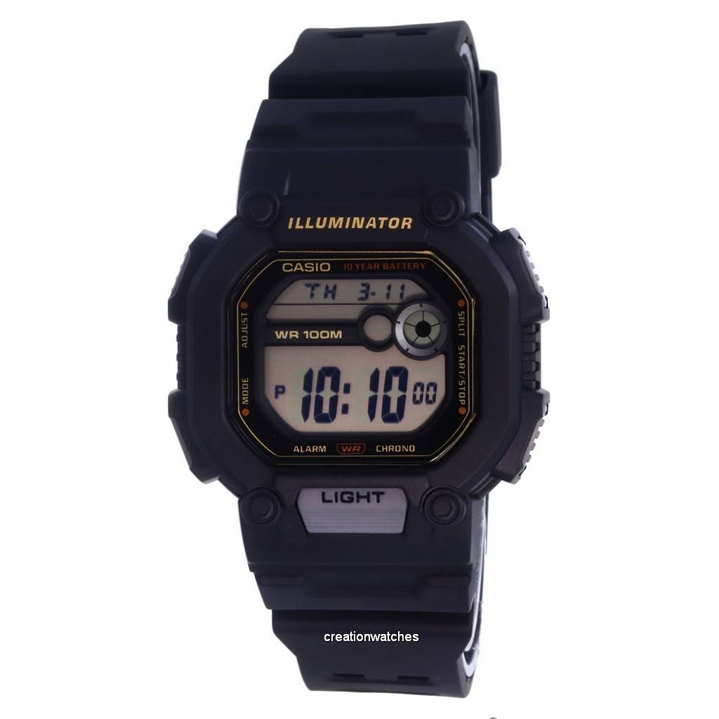 

Casio Кварцевые мужские часы с цифровым циферблатом и смолой W-737HX-1A W737HX-1 100M