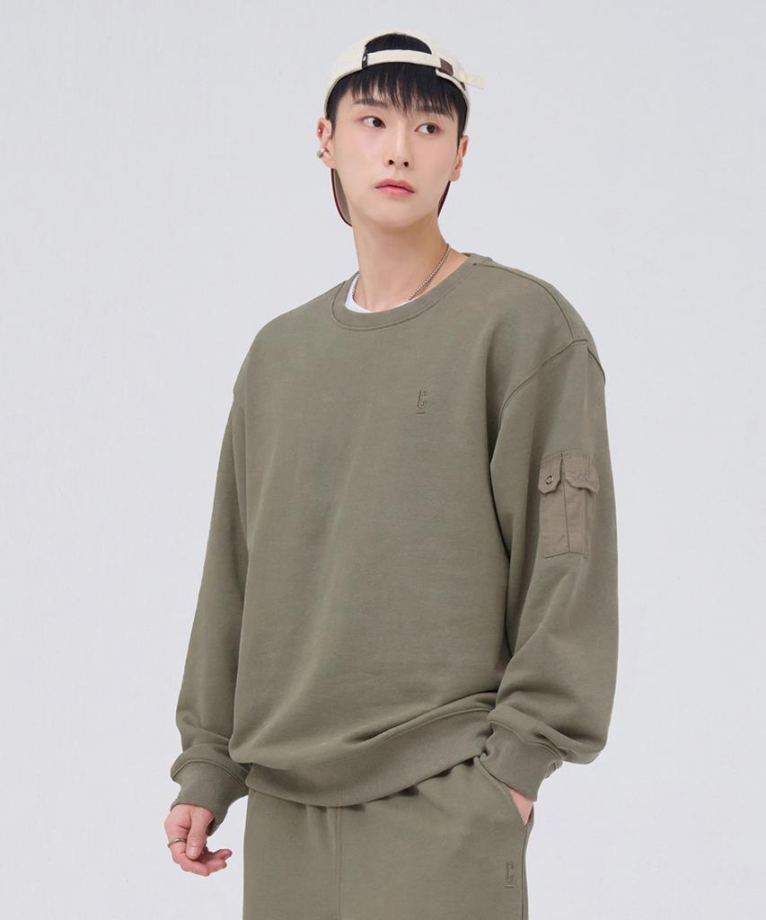 CHASECULT Men'S Sleeve Pocket Sweatshirt - Khaki