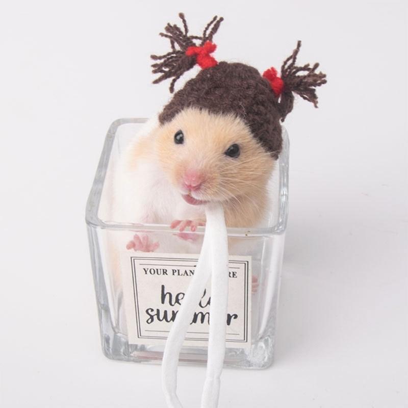 Funny Costume Small Pet Hamster Headwear Soft Handwoven Headgears for Hamster