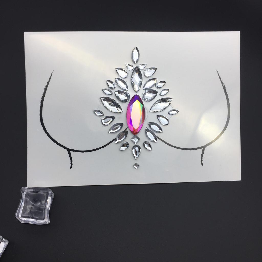 High-Quality Rhinestone Tattoo Stickers for Face and Nipple 