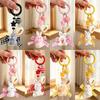 Bowknot Bunny Flocked Pendant: Cute Miffy Rabbit Keychain with Lanyard