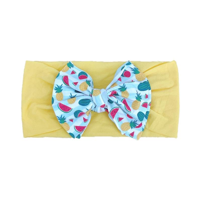 baby new children's hair accessories cute baby floral seamless wide headscarf nylon bow baby headband