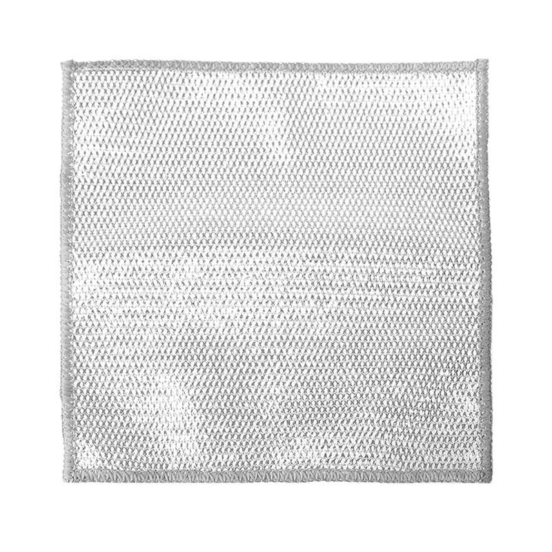 Silver Thread Dual-Sided Mesh Dishwashing Cloth for Kitchen and Stove Cleaning