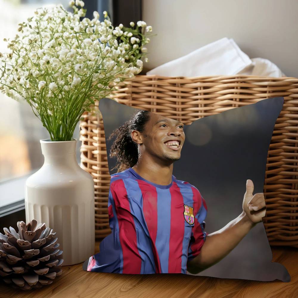 R-Ronaldinho Sport Football Star Pillow Cushion Cover Pillowcase Living Room Sofa Home Decor Customized