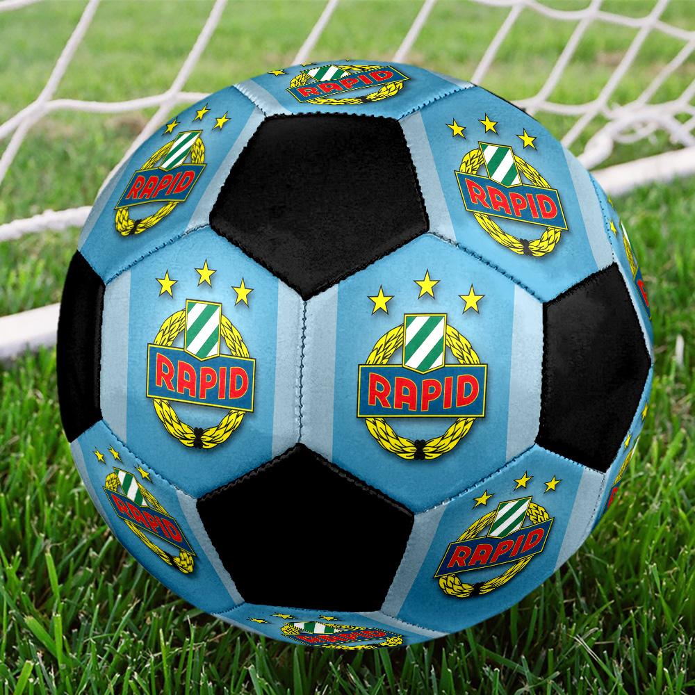 Rapid Vienna Soccer Ball Colorful All Ages Machine Stitched PVC Competition Ready Durable High-Bounce.SIZE5