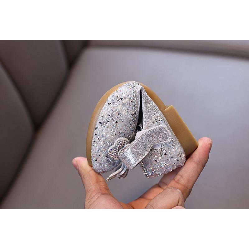 Spring-autumn new style ladylike baby girl girls' princess rhinestone flat shoes, leather shoes, dance performance shoes