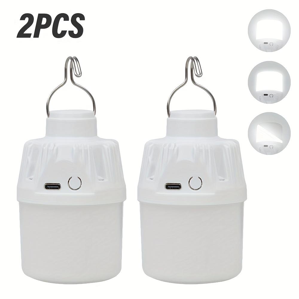 1/2/4PCS Outdoor Camping Portable Electric Lamp, Portable LED Camping Light Bulb, USB Charging, 3 Lighting Modes, White/Orange