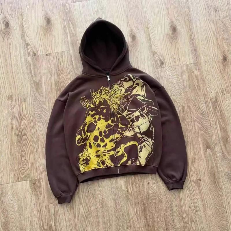 Felpa con Cappuccio Stampata 3D Uomo Donna Casual Streetwear Felpa con Zip Colore Caffè Autunno 2025