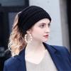Women's New Autumn/Winter Ponytail Beanie - Solid Color Stretch Knitted Crochet Hat Warm Lady Beanies Cap for Cold Weather