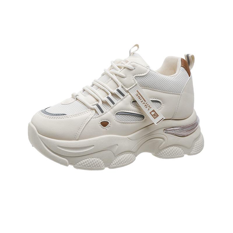 Frühling neue Mesh atmungsaktive Innenhöhe Damenschuhe 2025 dicksohlige Höhe Damensportschuhe Dad-Schuhe Damen