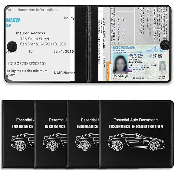 Registration and Holder, 4-Pack and Registration, Auto Essential Holder, Interior Accessories Fit Most, Trucks and SUVs, Men & Women 4-Pack