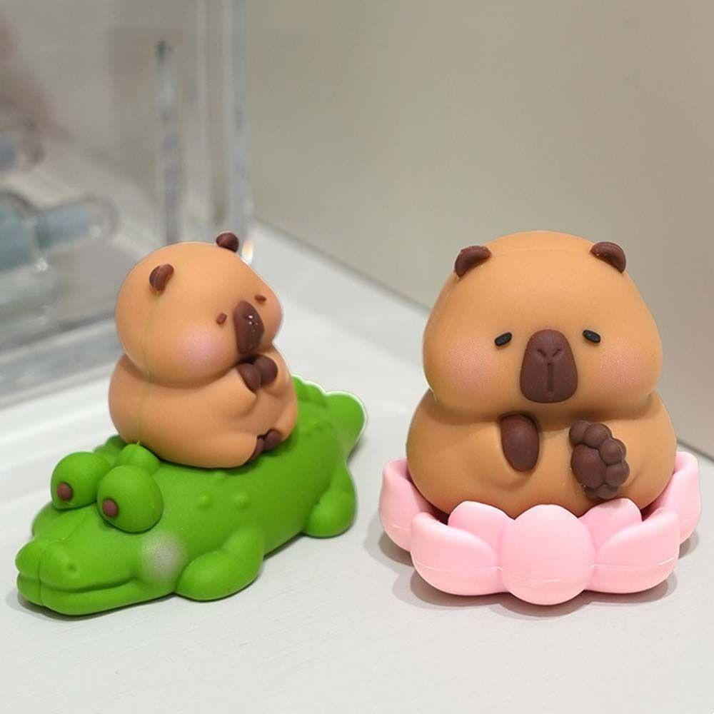 Cute Animal Computer Monitor Decor Office Ornament Capybara Ornament Model  TV Monitor