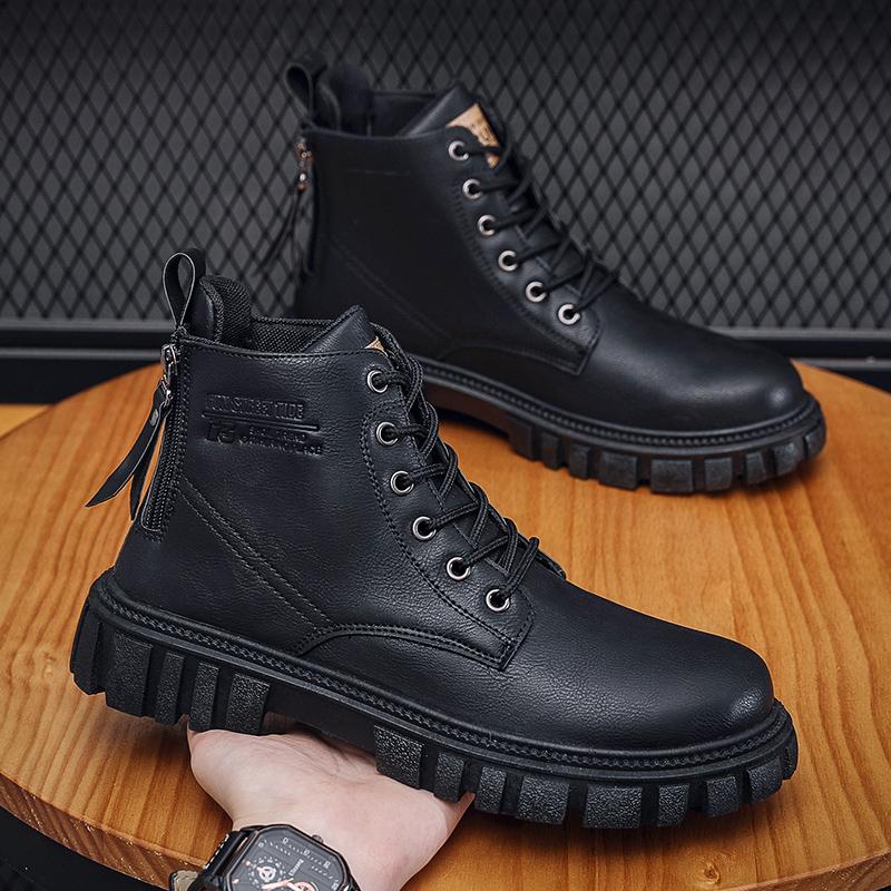 High Quality Autumn and Winter New Leather Boots Medium Tube Classic Men's Leather Boots