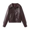 2024 Autumn/Winter Women's Street Fashion Faux Leather Lapel Jacket