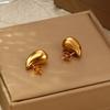 European and American Fashion Light Luxury Earrings Stainless Steel Gold-plated Titanium Steel High-grade Light-sensitive Water Drop Hollow Earrings