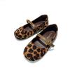 Girls Leopard Print Flat Shoes Soft Sole Fashionable Casual Leather-Lined Kids School Ages 4-16