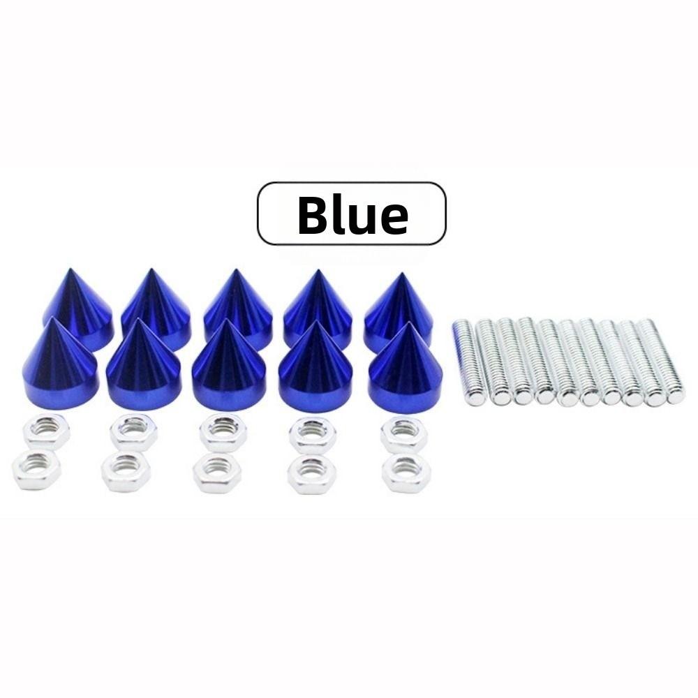 10pcs/Set Cuspate Style Frame Screws Aluminium Iron Pointed License Plate Holder Screw