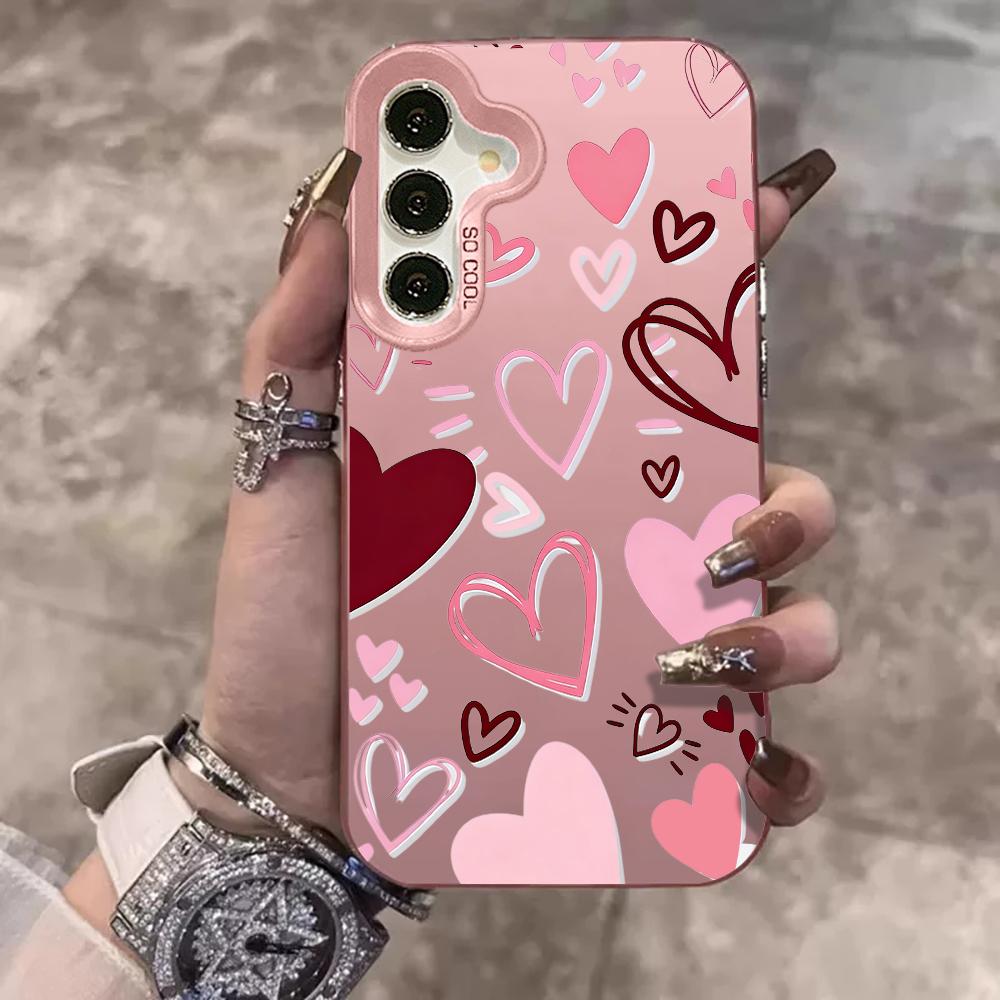 Modern Romance Hearts Design For Samsung Galaxy S26 S25 S24 S23 S22 Ultra Plus A56 A55 A54 A53 A36 A35 IMD Shockproof Case