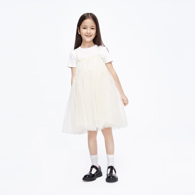 Little MO&Co. Girls' 2-Piece T-Shirt & Mesh Suspender Dress Set