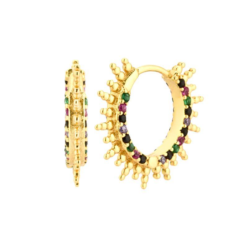 925 Silver Ear Needle Vintage Sun Hoop Earrings for Women Punk Hip Hop Sun Flower Big Earrings Fashion Jewelry Gifts