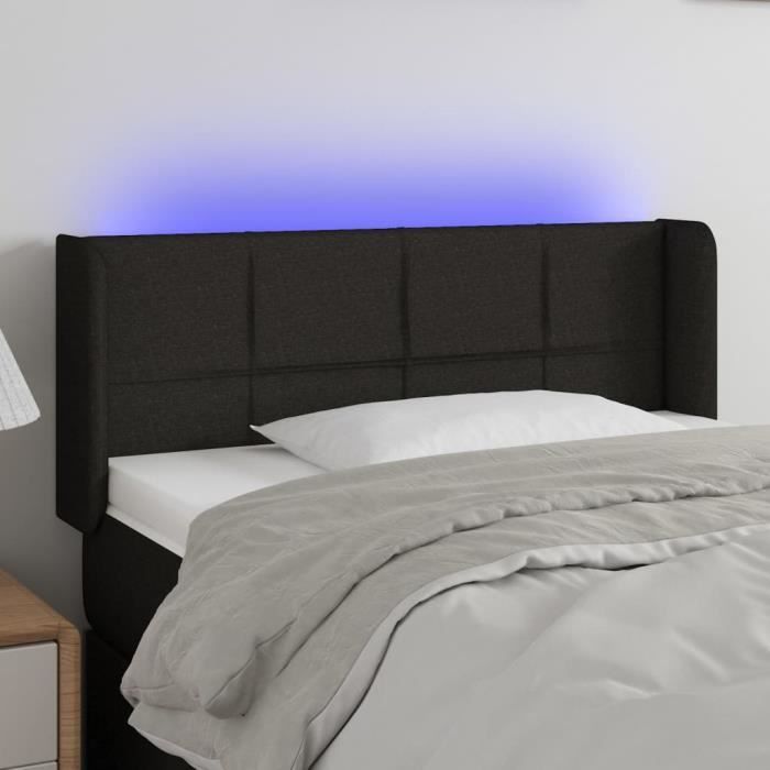 3123212 vidaXL LED Headboard Black 83x16x78-88 Cm Fabric