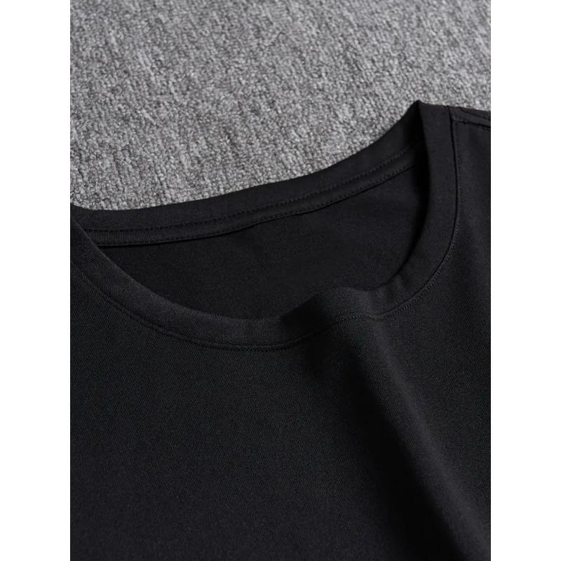 European Size Plus Size Men's Casual Skull Print T-Shirt | Knit Fabric | Loose Fit Crew Neck Tee | Breathable Slight Stretch | Casual Style