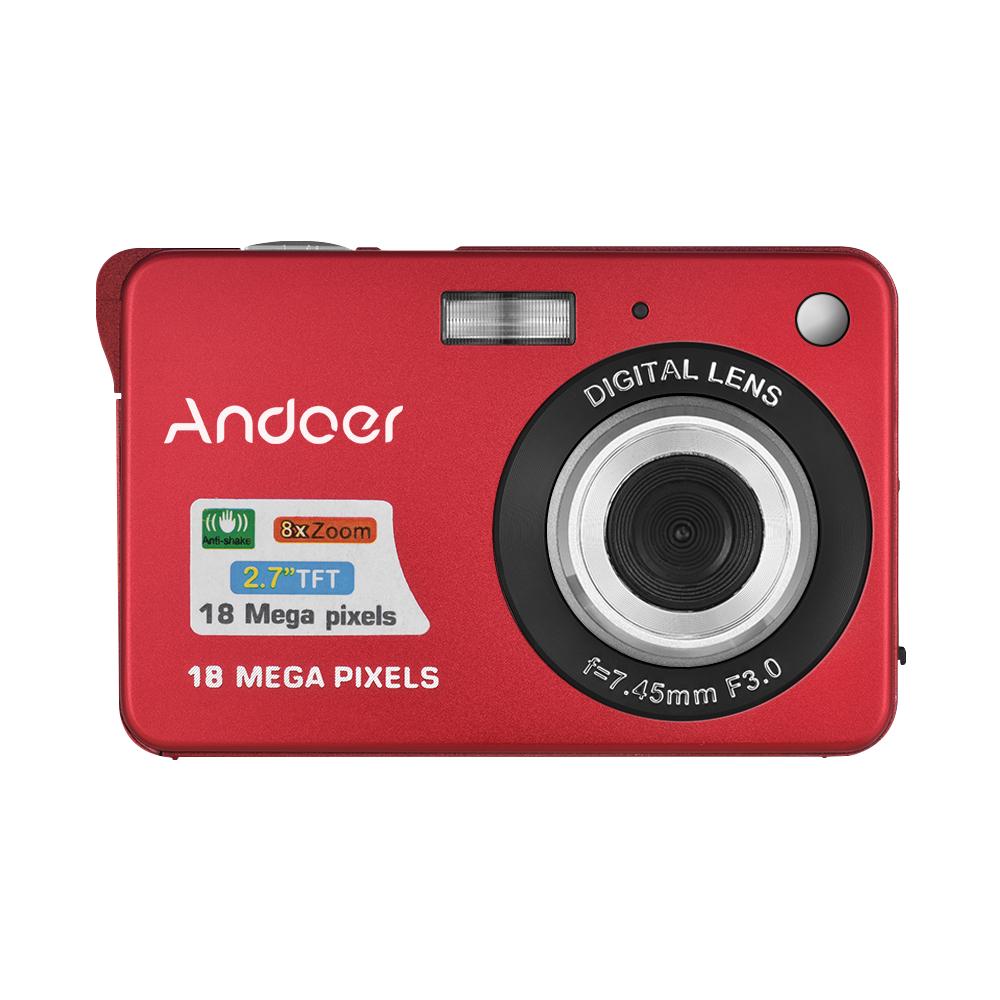 Andoer 18M 720P HD digitální kamera Videokamera s 2ks dobíjecími bateriemi 8x digitální zoom