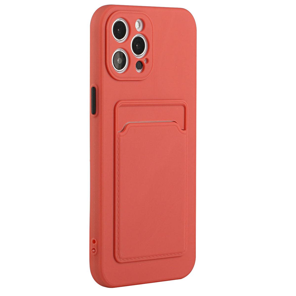 

For iPhone 14 Pro Max Case Card Slot Anti-Scratch TPU Phone Cover Hawthorn Red