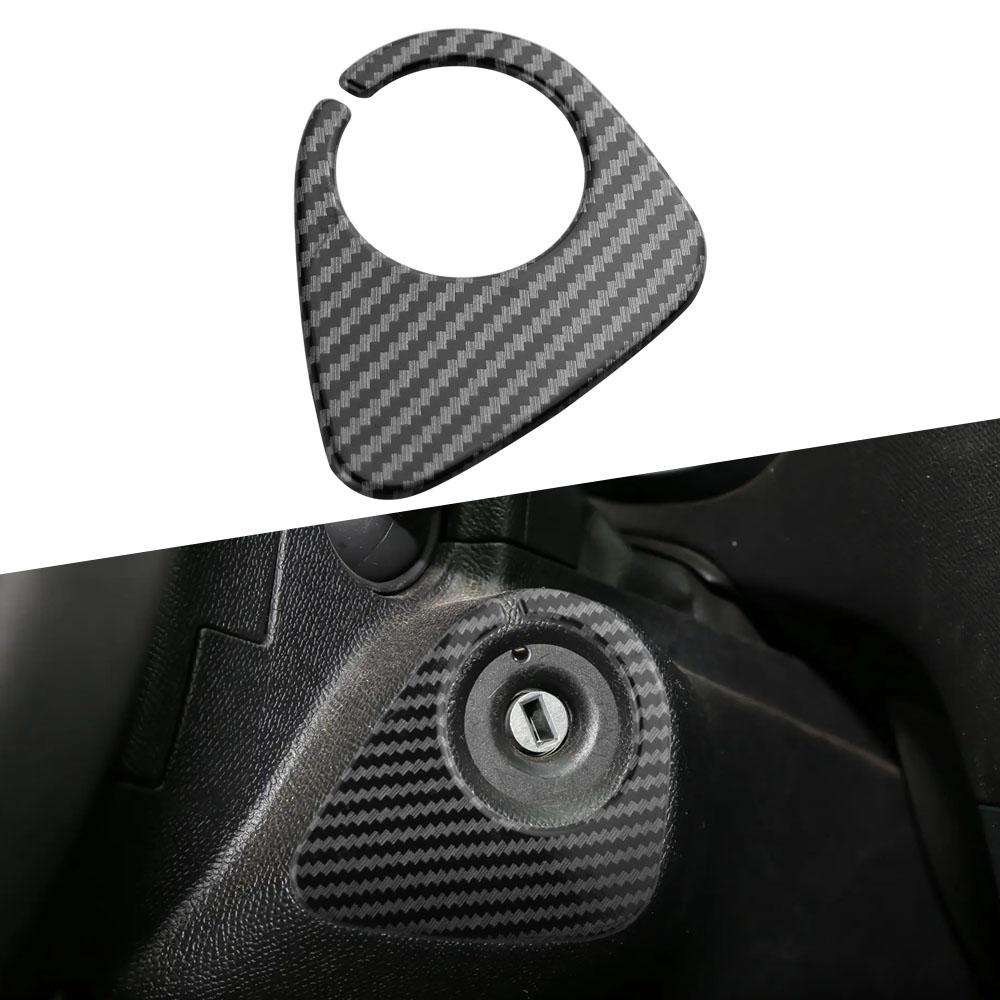 For Peugeot 2008 208 308 2013-2018 Abs Carbon Fiber Ignition Key Ring Cover Trim Sticker Car Interior Accessories