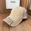 American retro old ripped cap men and women four seasons students versatile letters show face small tide baseball cap