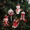 Christmas Pendant Red White Cartoon Plastic Christmas Tree Pendant DIY Vertical Pendant Family Christmas Atmosphere Decoration
