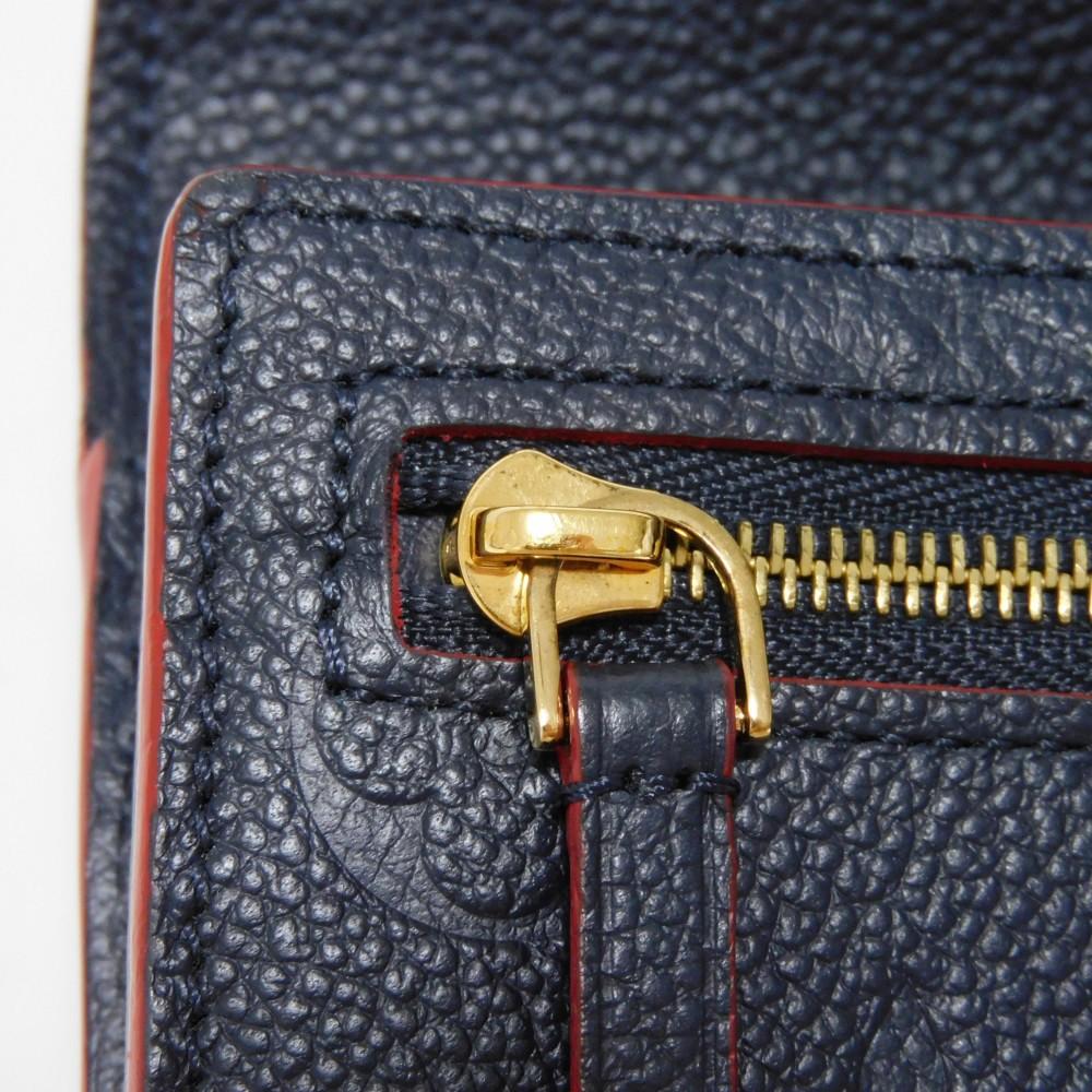 Used 12564 Portefeiulle Pont Neuf M62127 7940 LV logo flower navy red Monogram Empreinte Marine Rouge unisex from Japan