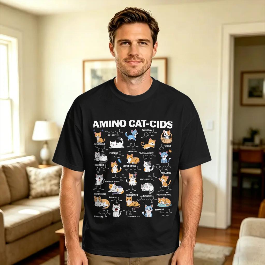 Science Cats Funny Scientist Pun Cat Lover Math Teacher Cotton Tshirt For Unisex Summer Y2k Funny Tshirts Fashion Tees Oversize