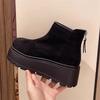 Thick-soled short boots for women's autumn and winter small boots 2025 new popular versatile height-increasing casual velvet snow boots for women