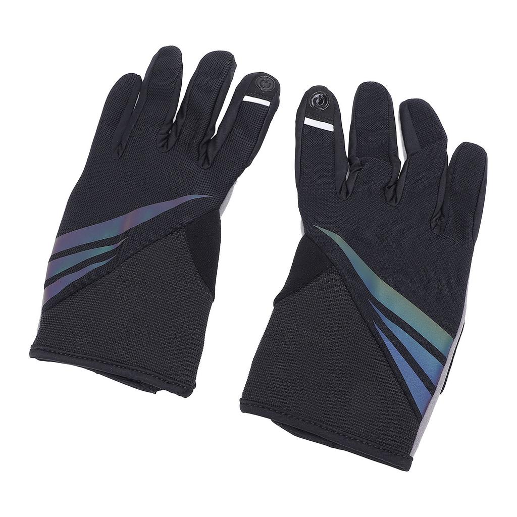 1 Pair Full Finger Cycling Gloves Valve Lining Non Slip Shock Absorption Racing Gloves for Men