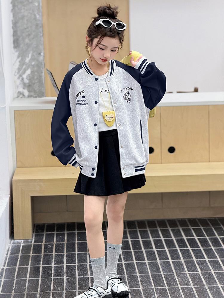 Girls' Windbreaker Baseball Jacket - Spring/Autumn 2026 Children's Clothing
