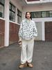 Generalidea Flower Pattern Fleece Jumper [Ivory] / Wbe4L07523