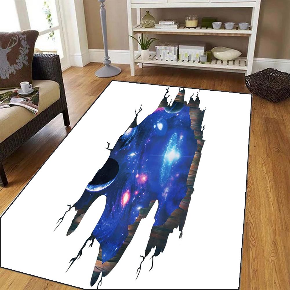 Sternenhimmel Verwundbarkeit Teppich Wasserdichte Rutschfeste Fußmatte Wohnzimmer Teppich Schwarz Weiß Moderner Kunststil Heimdekorativ