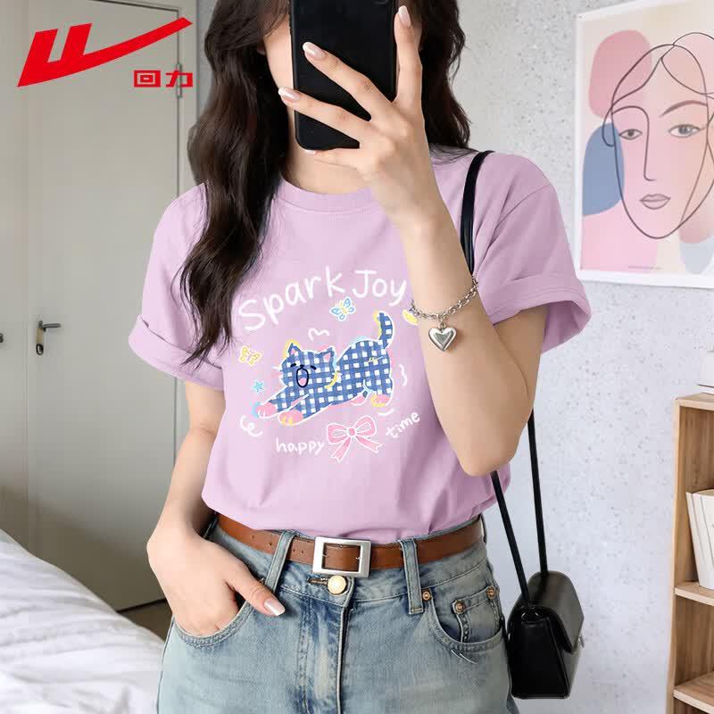 

Warrior Women s Loose Fit Cotton Cat Print T-Shirt XL