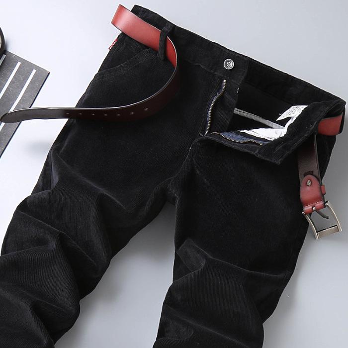 

Осенние и зимние новые вельветовые брюки прямого кроя облегающие эластичные деловые универсальные мужские деловые повседневные брюки 40