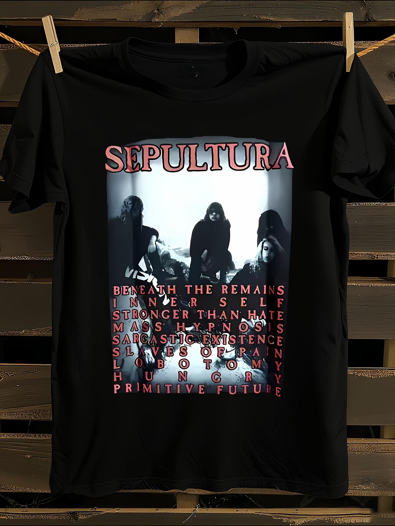 SEPULTURA Band Logo Song Lyrics Tshirt S