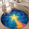 1pc Starry Night Celestial Office Round Area Rug, Indoor Mat Suitable ForOffice, Under Office Chairs Bedroom Living Room Home Decor, D115